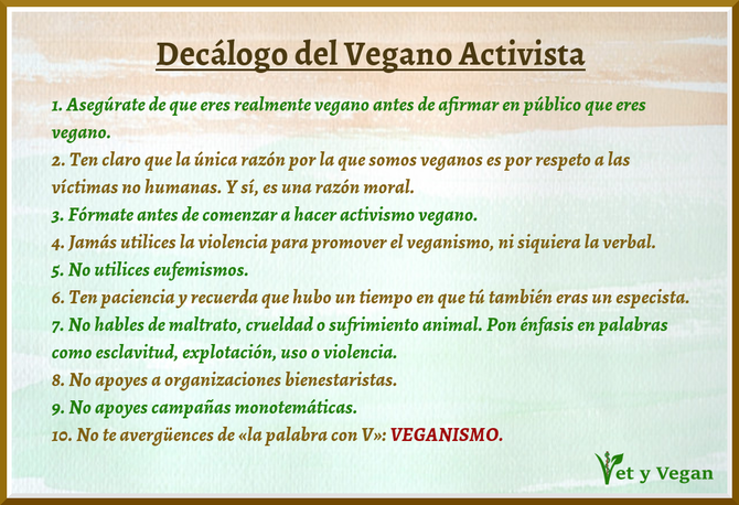 Decálogo del Vegano Activista_Vet y Vegan.