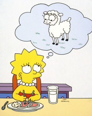 Lisa Simpson vegetariana.