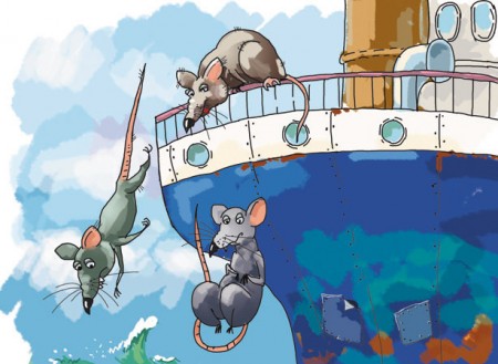 Ratas abandonando el barco